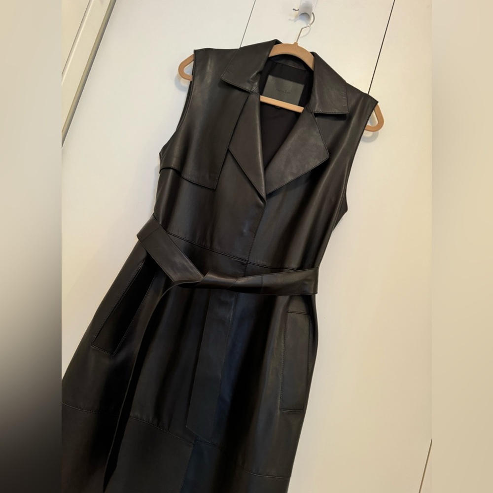Massimo Dutti Leather Coat Dress